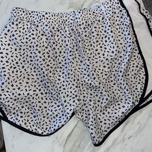 Nike White and Black Running Shorts